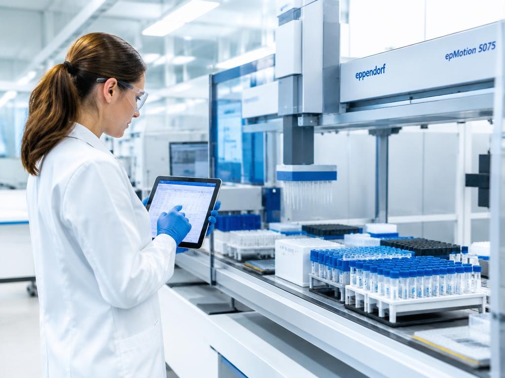 Robotiserade plattformar testar läkemedelskandidater mot proteinstrukturer. Förutsagda strukturer har dramatiskt kortat tiden från idé till experiment.